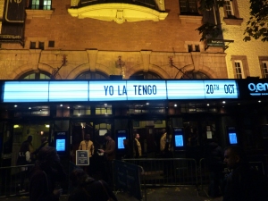 Yo La Tengo, Shepherd's Bush Empire, October 2015, theatre sign
